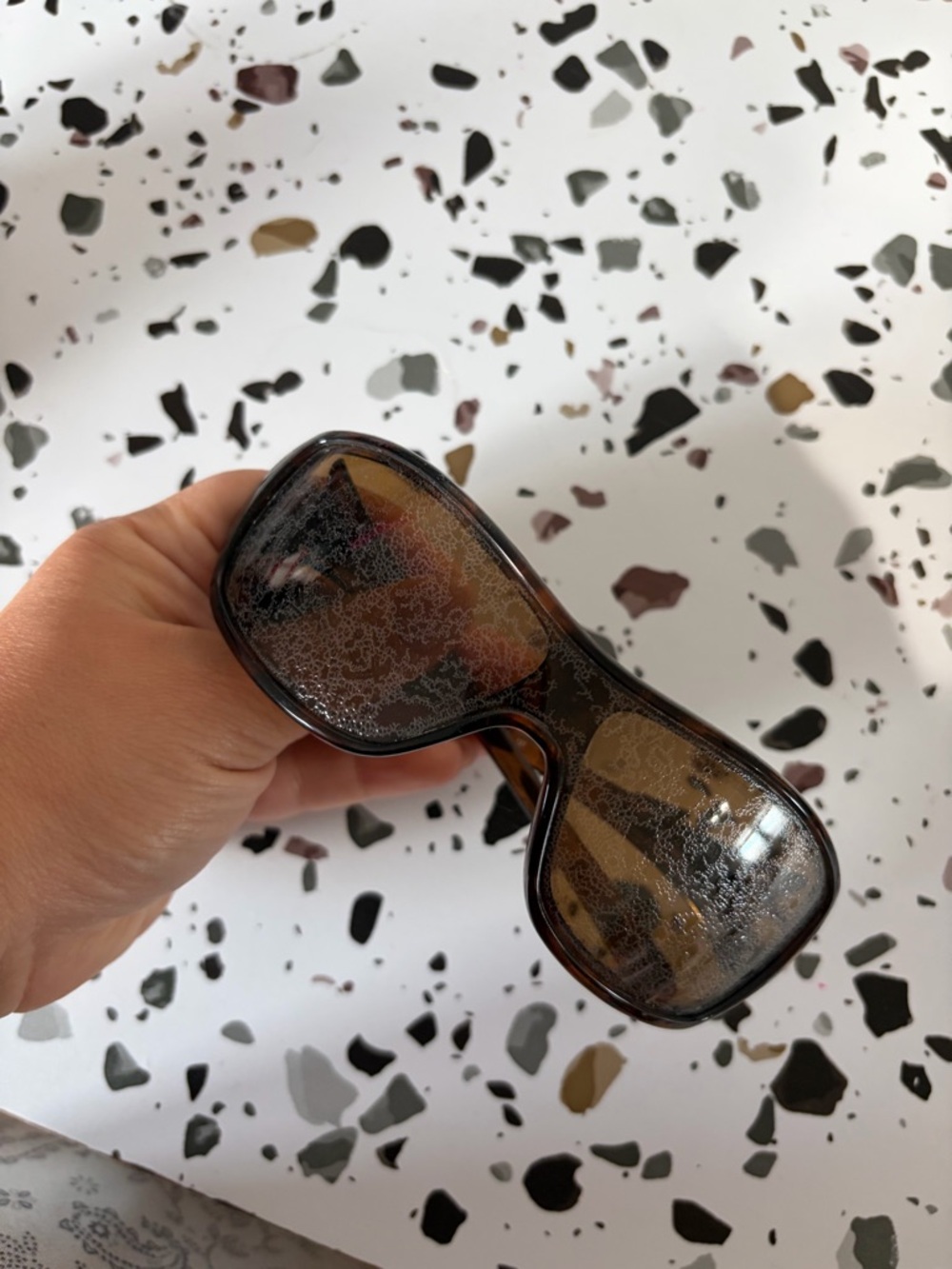 Brown Tinted Rectangular Sunglasses